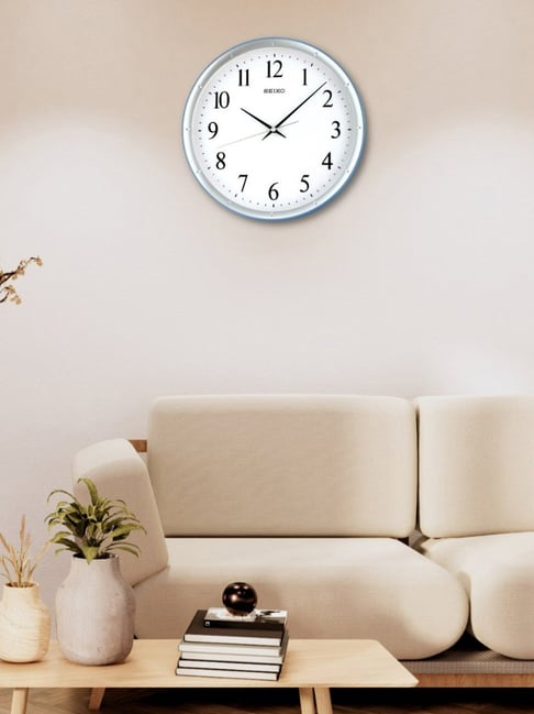 SEIKO elegant white & silver plastic wall clock-image-28