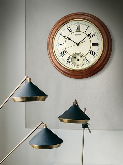 SEIKO elegant brown & white wood wall clock-image-29