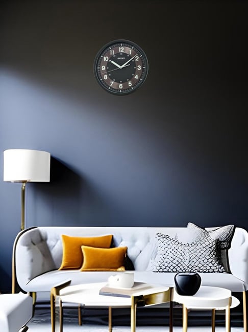 SEIKO elegant black & brown plastic wall clock-image-3