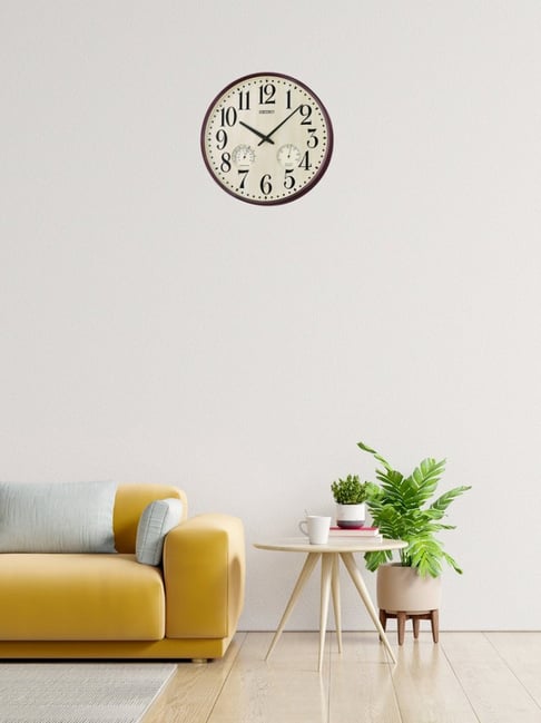 SEIKO elegant beige & brown plastic wall clock-image-20