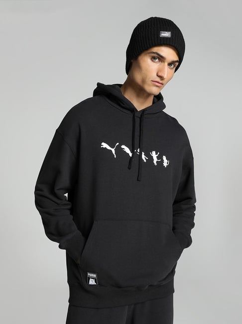 Puma black 2024 hooded sweatshirt