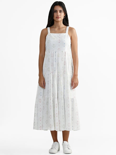Bombay Paisley by Westside White Printed Tiered Boho Dress