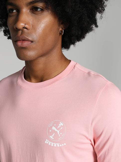 Puma Peach Smoothie Cotton Regular Fit Printed T-Shirt