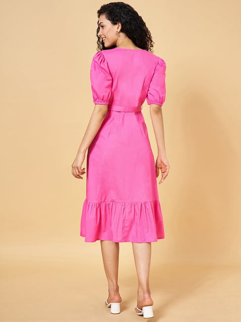 Honey By Pantaloons Pink Self Design Dresses - Buy Honey By