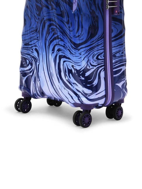 Buy Skybags Openskies Blue Printed Hard Cabin Trolley Bag 39 cm