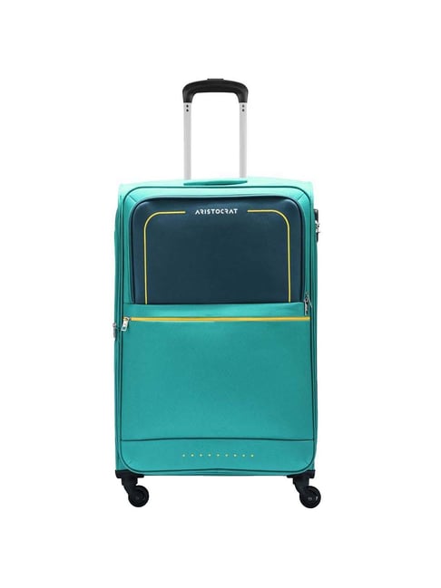 Buy Aristocrat Teal Blue Solid Soft Large Trolley Bag 79 cm Online At Best Price Tata CLiQ