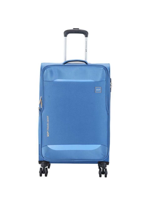 Buy VIP Eterno Blue Solid Soft Medium Trolley Bag 43 cm Online