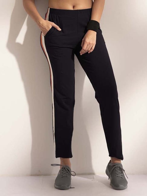 Black cotton track discount pants