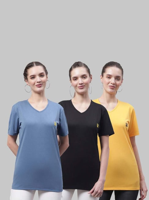 Vimal Jonney Blue & Black Cotton Sports T-Shirt - Pack Of 3-picture-25