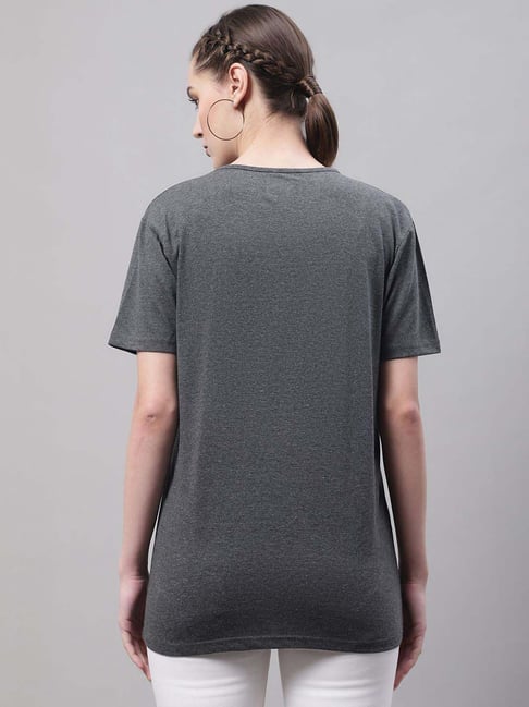 Ajile by Pantaloons Grey Printed Sports T-Shirt