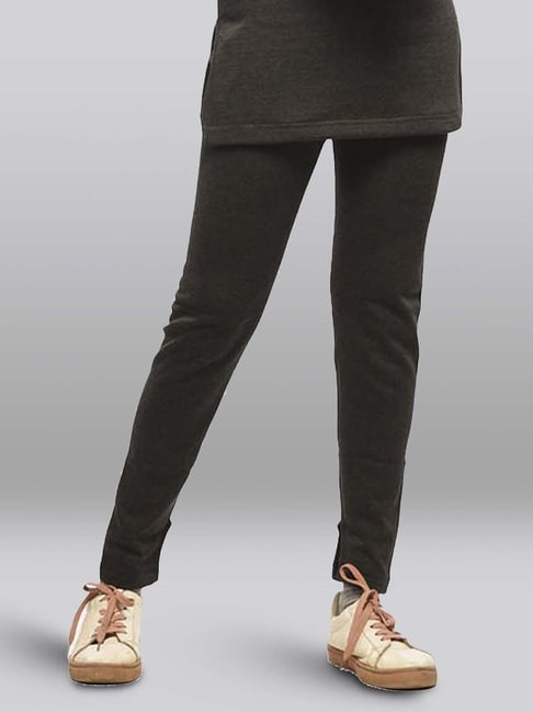 Lux Parker Girl's Black Melange Full Sleeves Thermal Set - Buy Lux