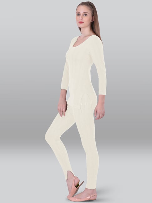 Buy LUX INFERNO Off-White Striped Top Leggings Set for Women Online @ Tata  CLiQ