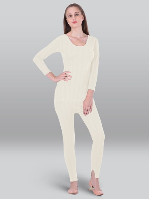 Buy LUX INFERNO Off-White Striped Top Leggings Set for Women Online @ Tata  CLiQ