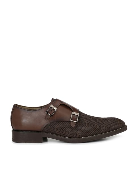 Hitz Luxure Men's Brown Monk Shoes