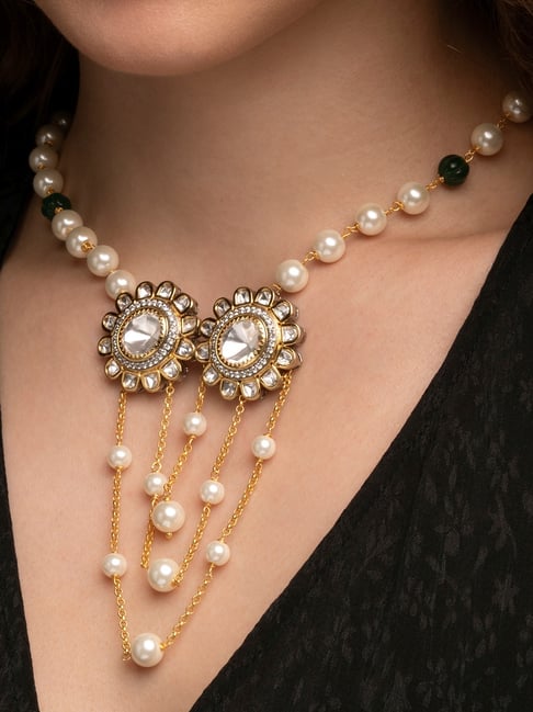 Pearl Necklace, Vintage Necklace, Antique Necklace, Unique Necklace, 925  Silver, 9k Gold, Statement Necklace, Wedding Necklace, Handmade - Etsy