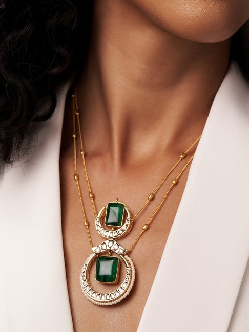 Green Tourmaline Cabochon Necklace in 14K Green Gold– Judi Powers Jewelry