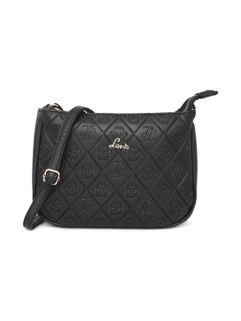 Buy Lavie Debossed Keg Black Textured Small Cross Body Bag at Best