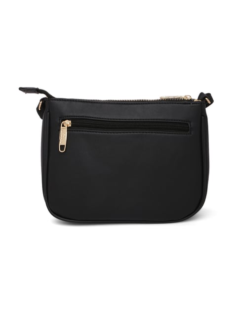 Buy Lavie Debossed Hemi Black Textured Small Cross Body Bag at