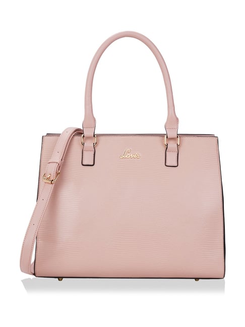 Buy Lavie Liz Shelly Lt Pink Textured Medium Satchel Handbag at