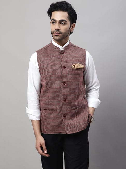 Buy Aany's Culture Maroon Floral Pattern Polyester Wedding Nehru Jacket  (Koti) XL Online at Best Prices in India - JioMart.