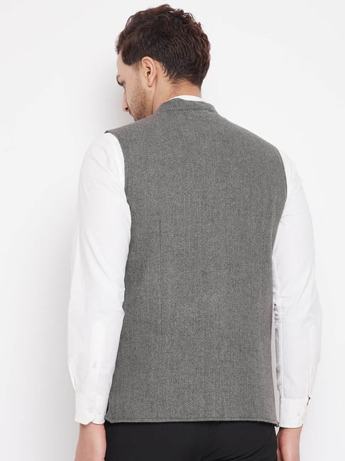 最終お値下げ！L'Appartement /Masculine Vest　グレー Even Grey Regular Fit Texture Nehru Jacket