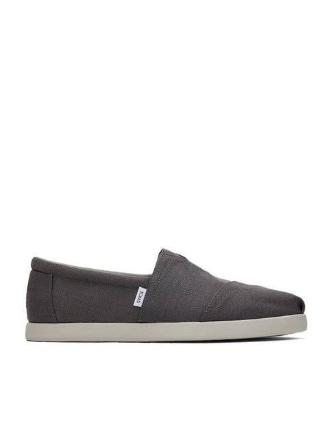 Toms Mens Slip On Shoes Canvas TOMS Men's Alp Fwd Grey Plimsolls