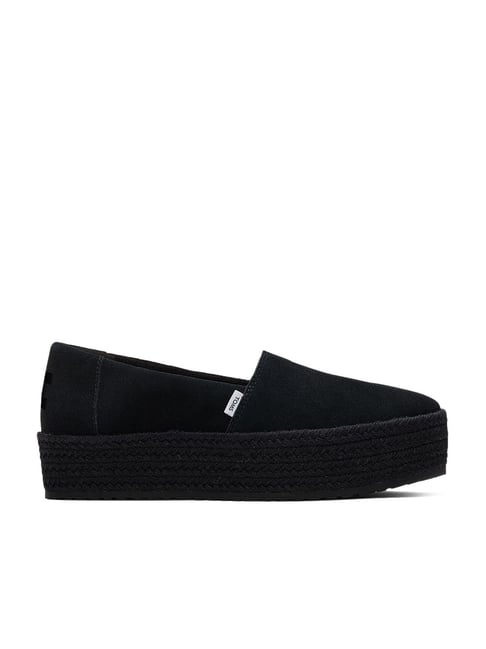 TOMS Women's Valencia Black Espadrille Shoes