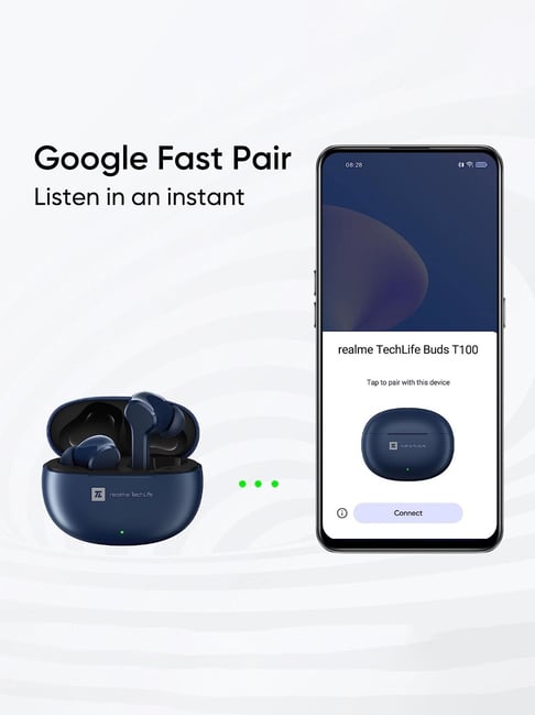 Buy realme TechLife Buds T100 In Ear Bluetooth Earbuds (Blue