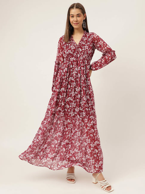 chinese dress ladies Perfect Illusion Halter Maxi Dress Dark Cherry
