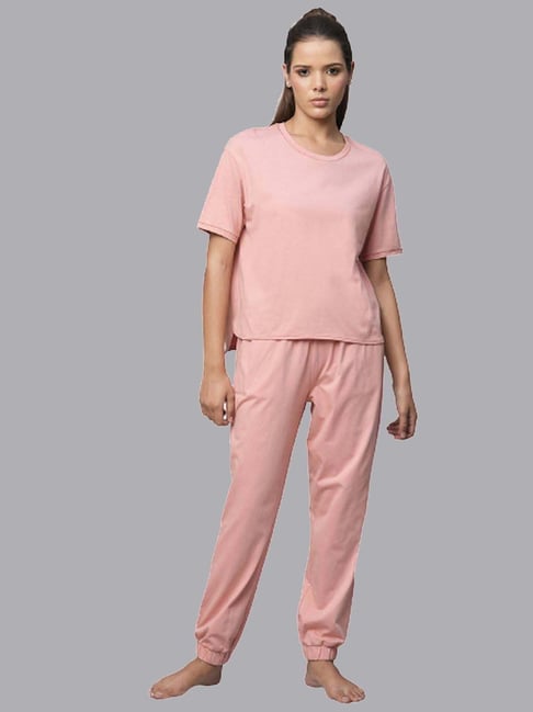 Buy White & Coral T-Shirt & Pyjama Set For Women Online in India