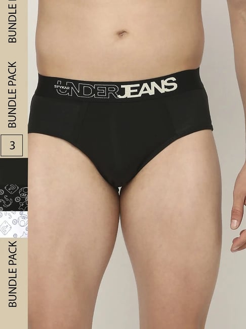 UnderJeans by Spykar Assorted Printed Briefs - Pack of 3-picture-15