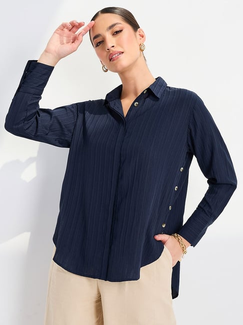 Styli Navy Striped Shirt-picture-29