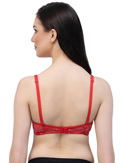 Cukoo Black & Red Lace Full Coverage Bra (Pack Of 2)