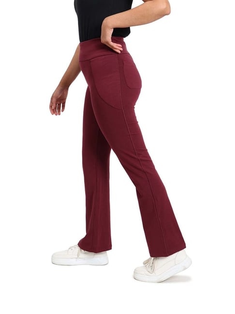 Buy Burgundy Trousers & Pants for Women by BLISSCLUB Online