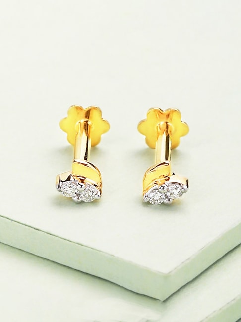 Pearled Flora Diamond Stud Earrings-Candere by Kalyan Jewellers-tmf.edu.vn