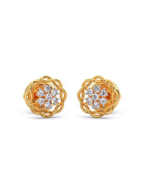 Moon Circle Diamond Stud Earrings-Candere by Kalyan Jewellers-tmf.edu.vn