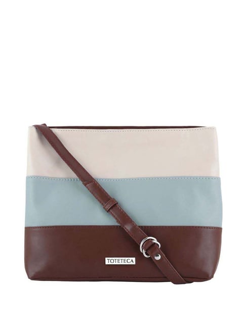 Buy Toteteca Brown Color Block Medium Sling Handbag Online At Best
