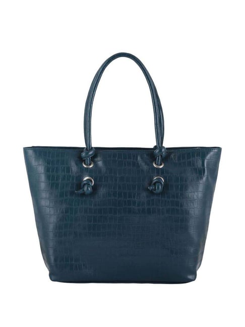 Buy Toteteca Blue Textured Medium Tote Handbag Online At Best Price Tata CLiQ