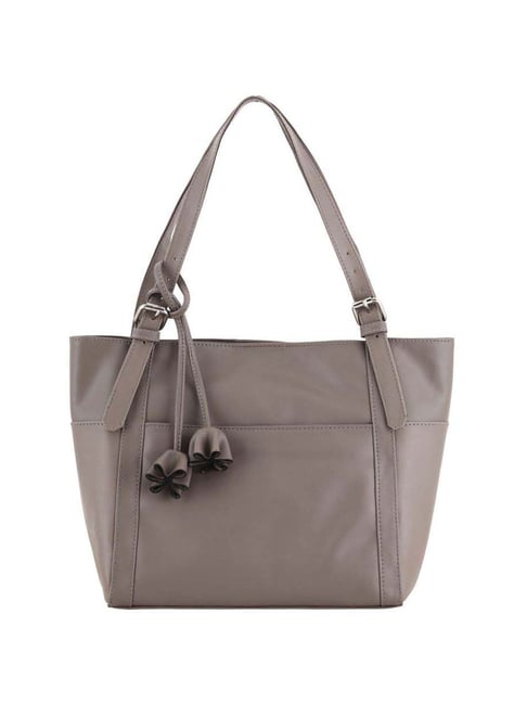 Buy Toteteca Beige Solid Medium Tote Handbag Online At Best Price