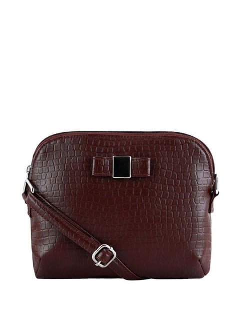 Buy Toteteca Brown Textured Medium Sling Handbag Online At Best