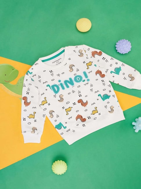 Pantaloons Baby White & Blue Cotton Printed Full Sleeves Sweatshirt-picture-35