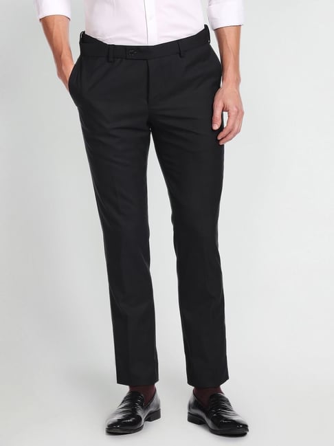 Slim Fit B-91 Formal Blue Textured Trouser - Reflect