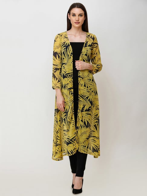 Scorpius Yellow & Black Printed Long Shrug-picture-32