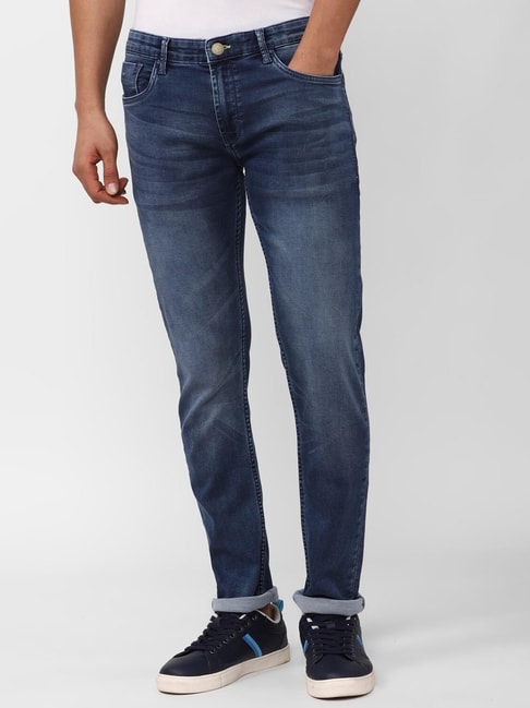 Peter England Jeans Navy Regular Fit Jeans