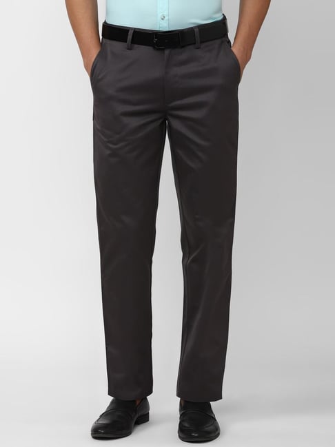 Peter England Elite Black Slim Fit Trousers
