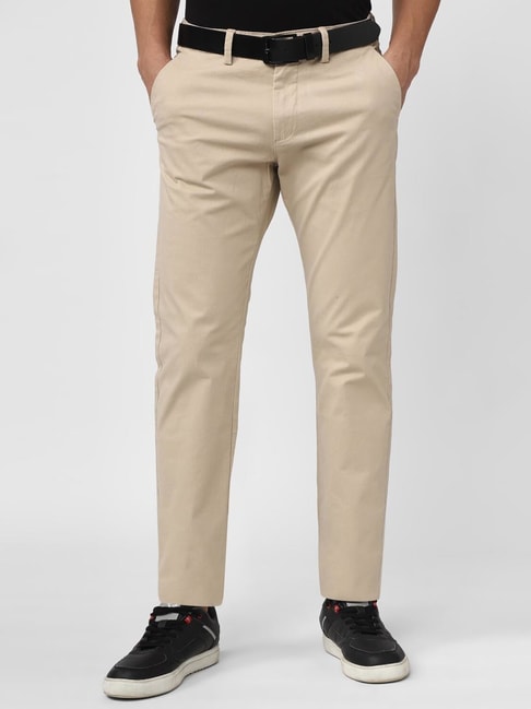 Buy Men Beige Solid Regular Fit Trousers Online  176132  Peter England