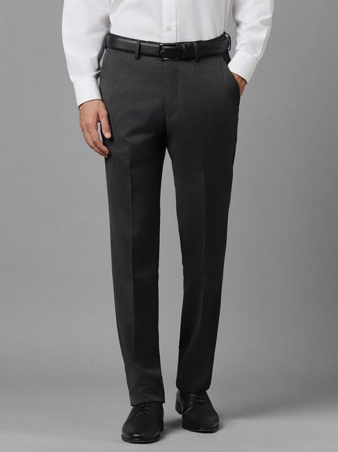 Luxure By Louis Philippe Grey Slim Fit Trousers