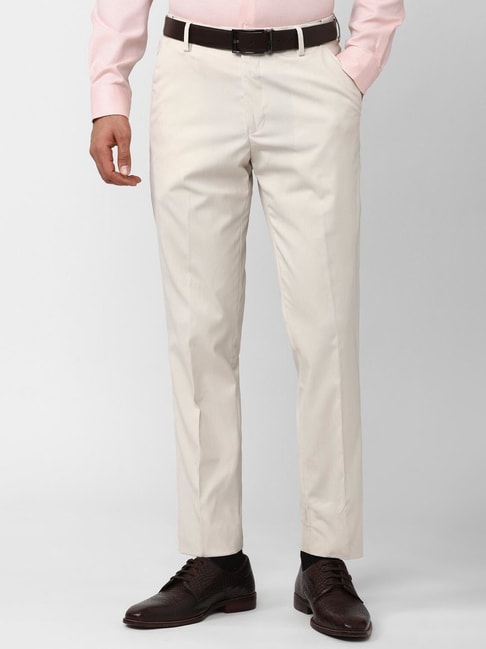 Buy Men Grey Textured Super Slim Fit Formal Trousers Online - 715247 | Peter  England
