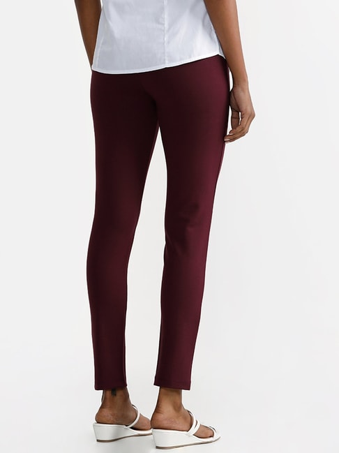 Low/High Waist Red Wine Color Eco-Leather Pants With A Built-in Tush  Trainer X Edition™ Lifts & Supports – pimpowear