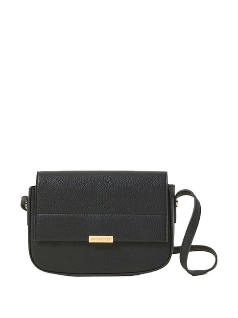 Accessorize London Straight Black Solid Small Sling Handbag-picture-36
